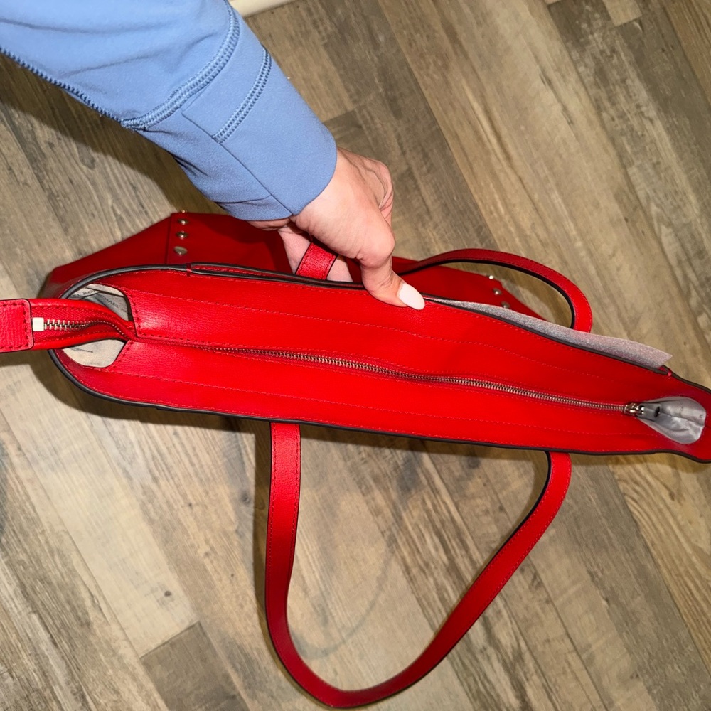 Michael Kors Red Studded Tote Bag - Picture 11 of 11